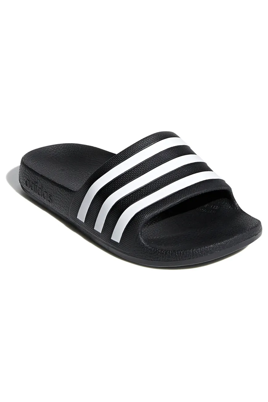 Adidas Adilette Aqua K – Schwarze Pantoletten mit goldenen Details