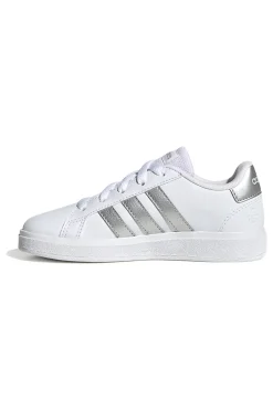 Adidas Grand Court 2 K – Weiße Sneakers mit silbernen Streifen