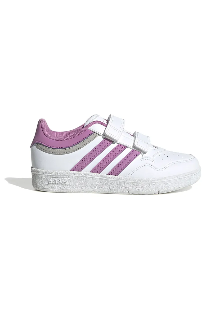 Adidas Hoops 4.0 CF C Sneaker in Weiß und Lila mit Klettverschluss