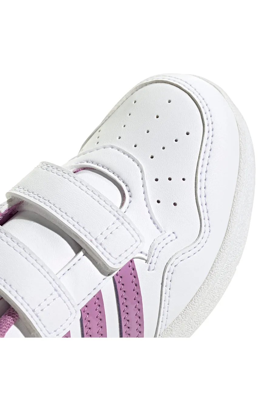 Adidas Hoops 4.0 CF C Sneaker in Weiß und Lila mit Klettverschluss