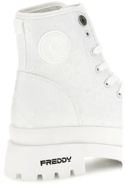 Anfibi bianchi platform tomaia ricamata Freddy S2617FY7691