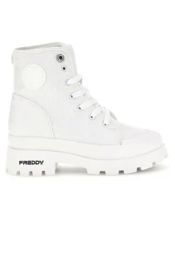 Anfibi bianchi platform tomaia ricamata Freddy S2617FY7691