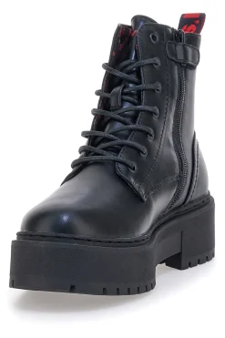Anfibi neri platform con zip laterale e dettagli logati Levi's VCOO0021S