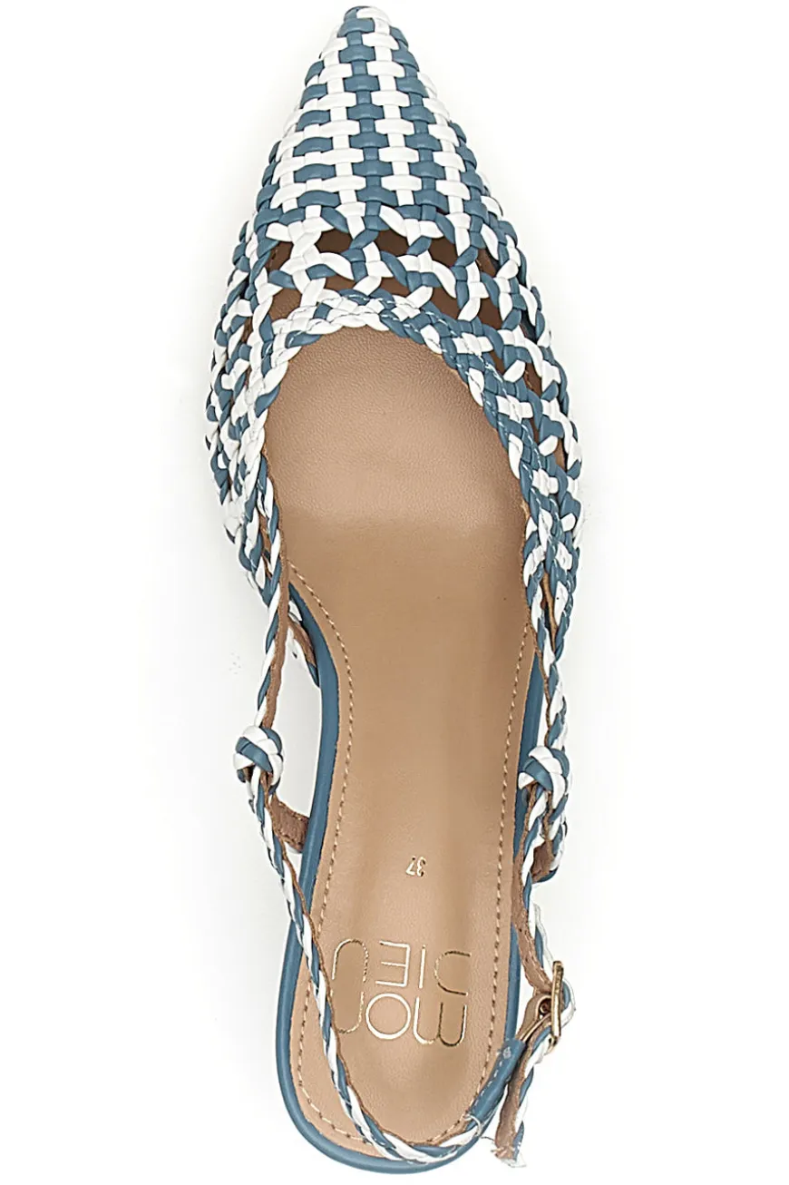 Avio Slingback-Sandalen mit spitzer Zehenpartie und gewebtem Obermaterial MON DIEU 601