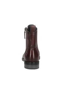 Bagatt D11AFS3K4100 Burgunderfarbene Leder-Schnürstiefel mit Reißverschluss und warmem Futter