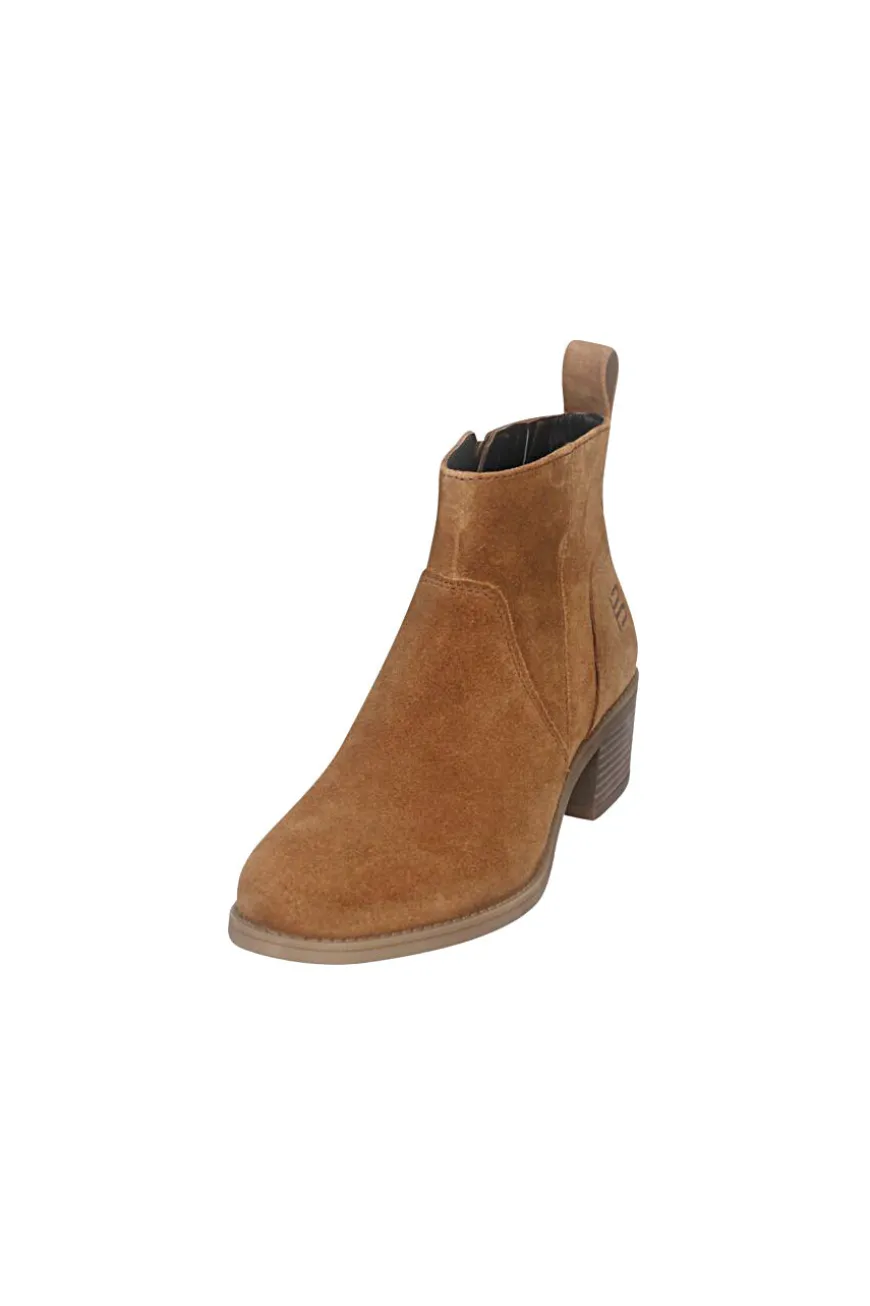 Bagatt D15AMQ361400 braune Lederstiefeletten mit Absatz und warmem Futter