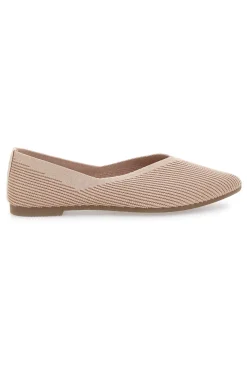 Ballerine beige in tessuto con soletta morbida The First PREA614