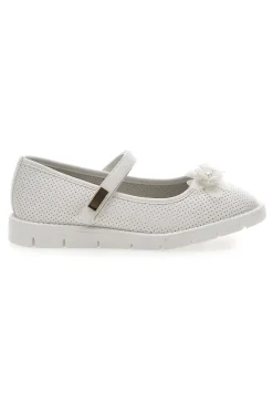 Ballerine Bianche Con Cinturino e Strappo Pitt Kids 7701