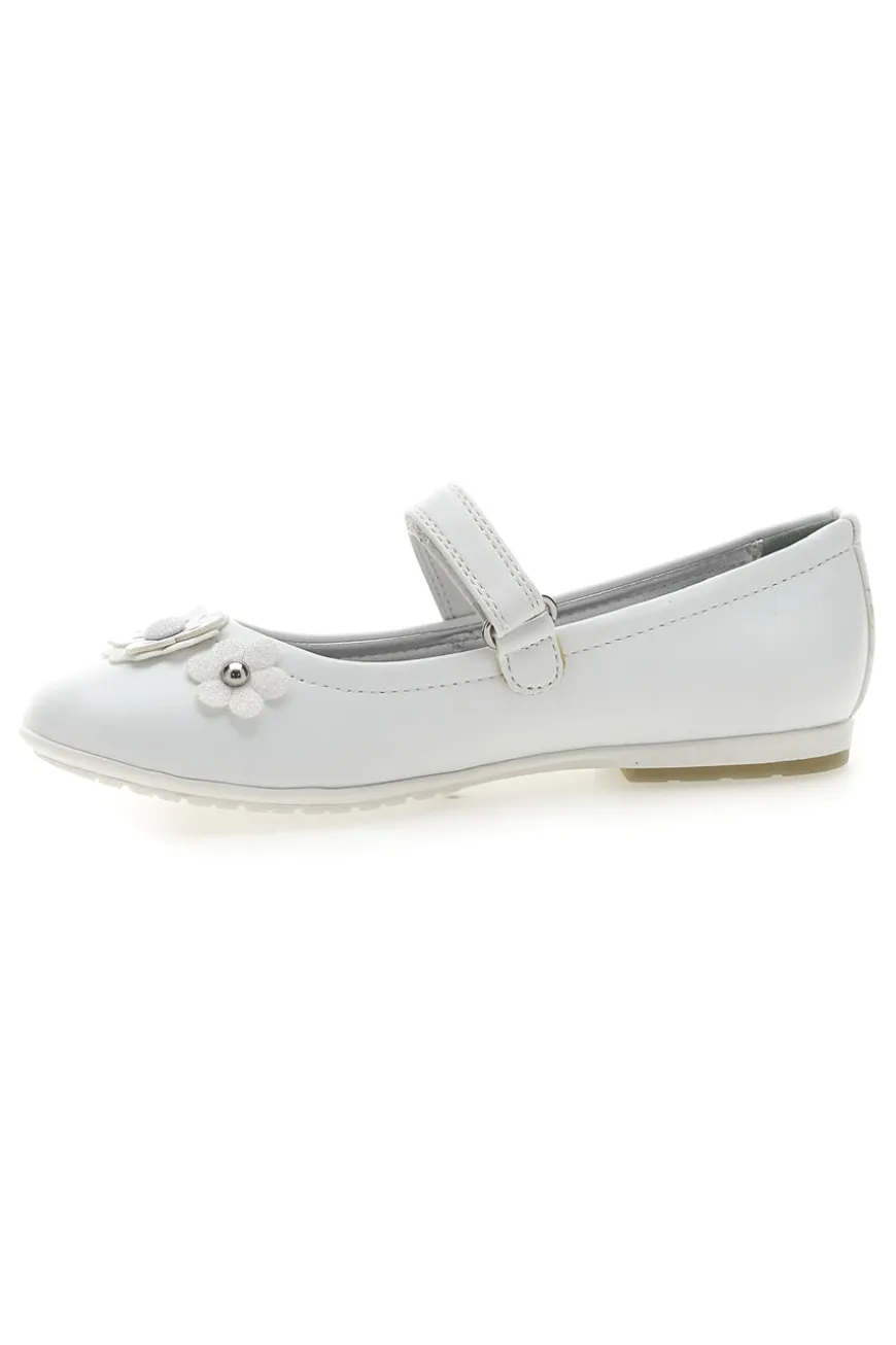 Ballerine Bianche con Cinturino e Clip con Fiori LAURA BIAGIOTTI AG17081