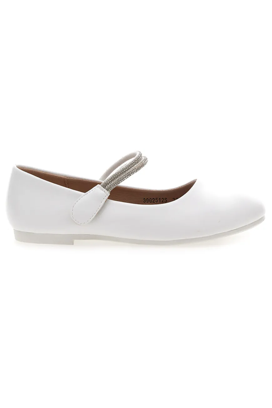 Ballerine Bianche con Cinturino con Brillantini a Strappo GRAZIE GIRL 39G2512S