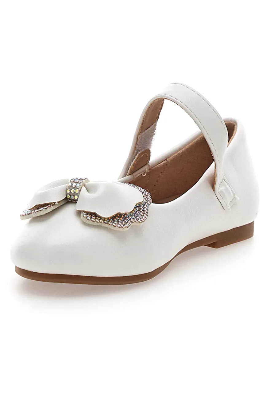 Ballerine bianche con fiocco arcobaleno Grazie girl 392608S
