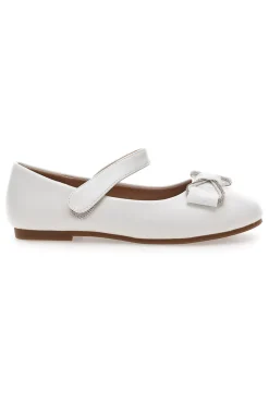 Ballerine bianche con fiocco frontale Grazie girl 392612S