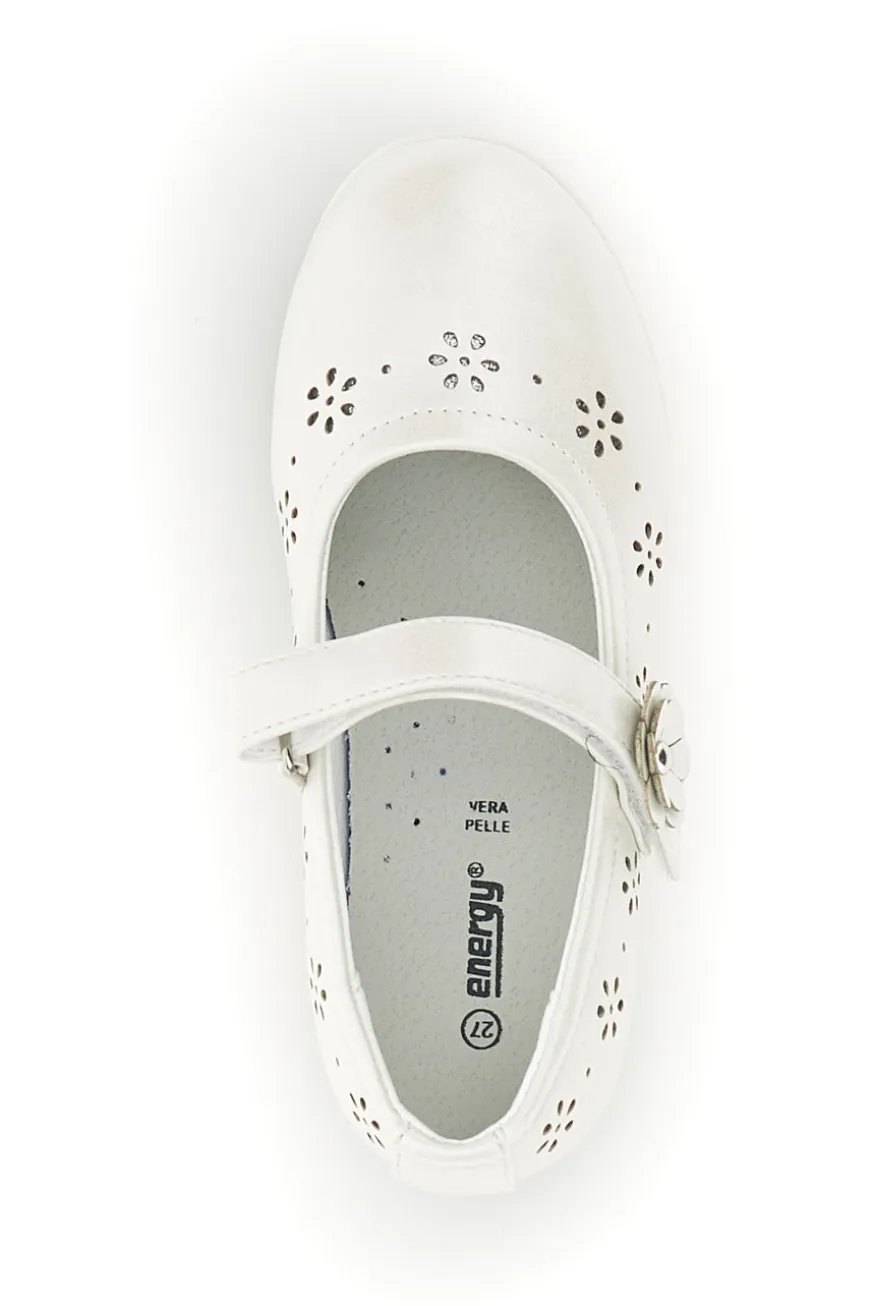 Ballerine Bianche con Fiori Traforati Energy E510