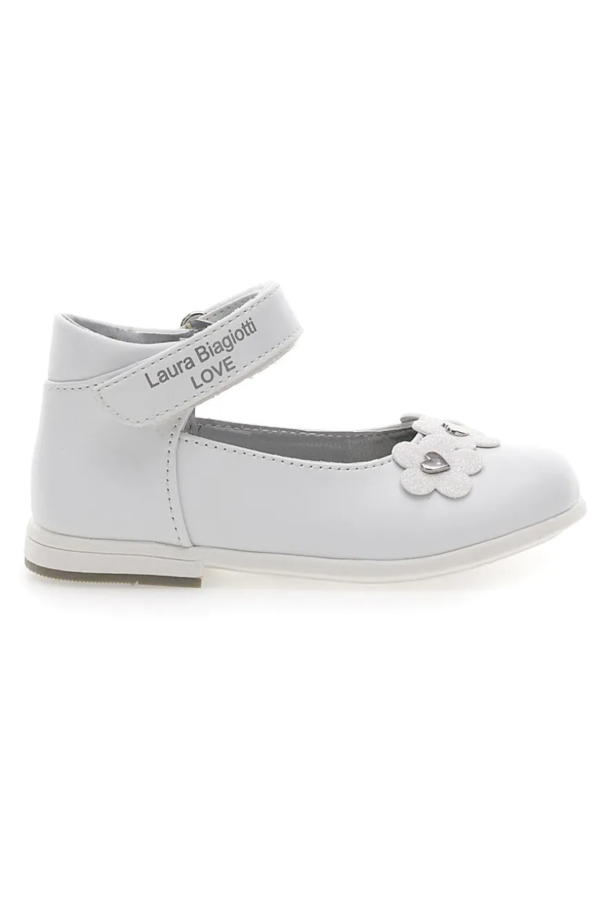 Ballerine Bianche Con Strappo In Velcro Laura Biagiotti AG16062