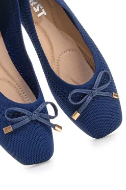 Ballerine blu in tessuto con soletta morbida The First PRE3
