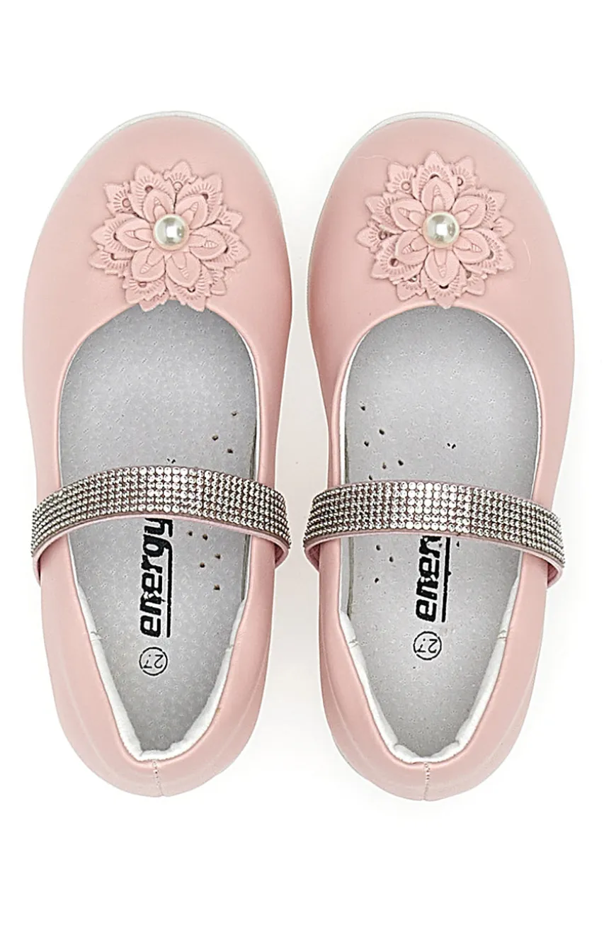 Ballerine con fiore e strass rosa ENERGY E702