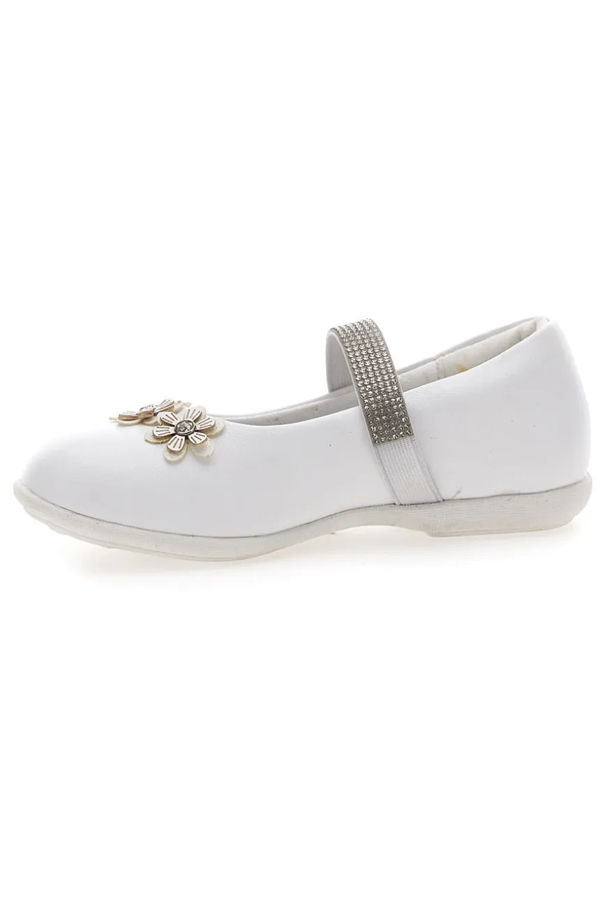 Ballerine con fiori e strass bianche ENERGY E705
