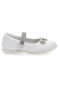Ballerine con fiori e strass bianche ENERGY E705