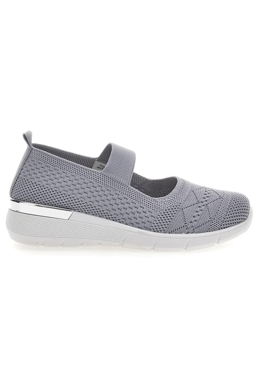 Ballerine da donna grigio in tessuto traforato Me & me TF090236