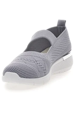 Ballerine da donna grigio in tessuto traforato Me & me TF090236