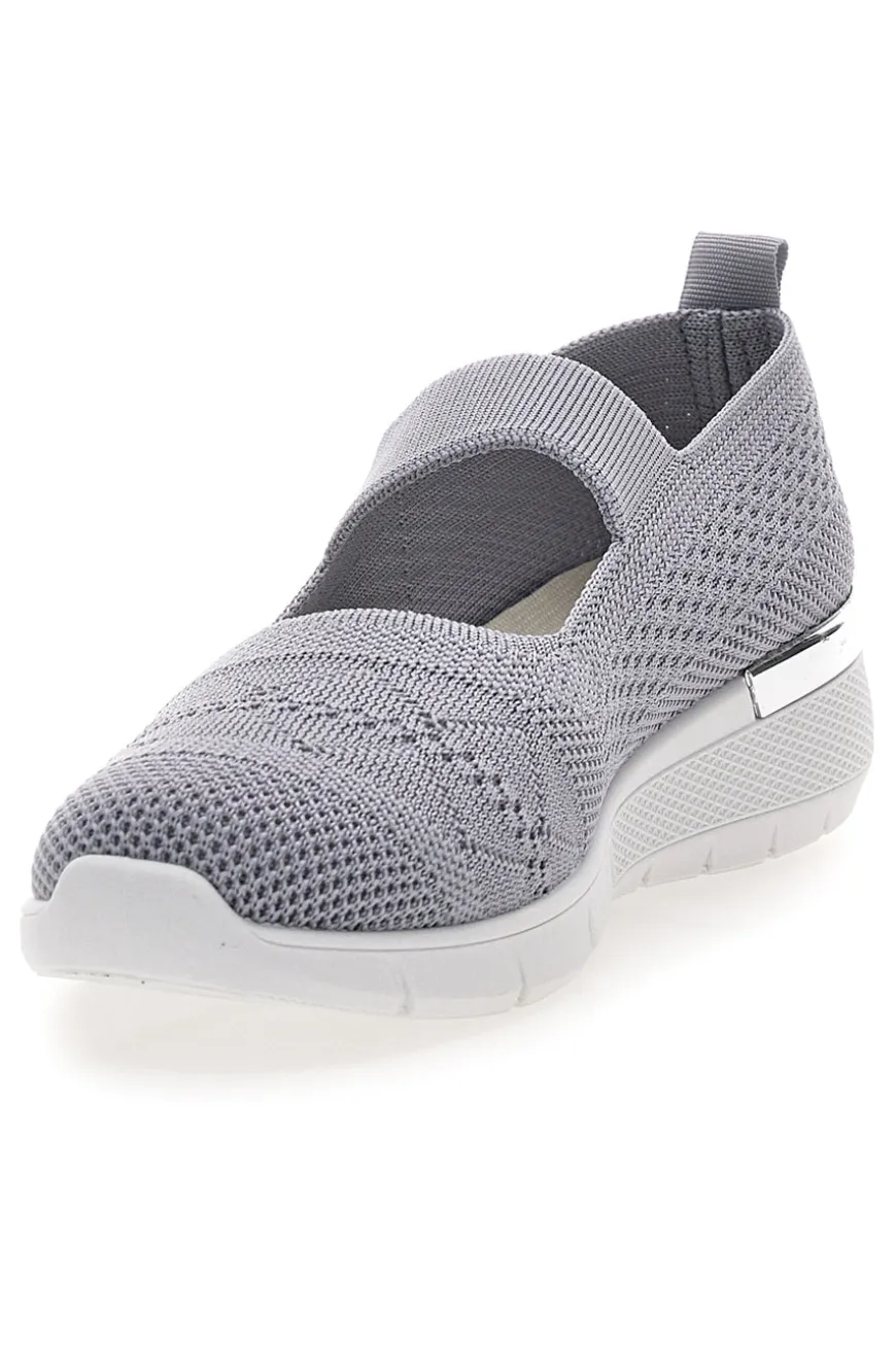 Ballerine da donna grigio in tessuto traforato Me & me TF090236