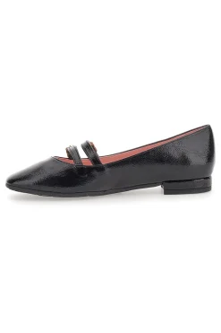 Ballerine in vernice nera a punto e doppio cinturino PITTARELLO GLAM 3690