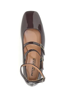 Ballerine Mary Jane Bordeaux Con Tacco Basso Pittarello C156