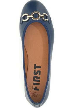 Ballerine Navy con Fibbia Decorativa Oro THE FIRST IDE172
