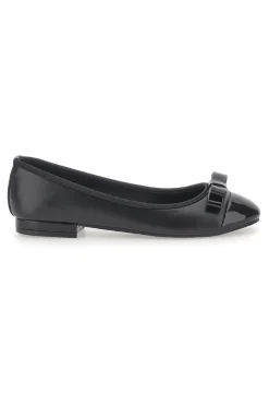 Ballerine Nere con Punta Effetto Vernice e Fiocco Decorativo THE FIRST IDE6292