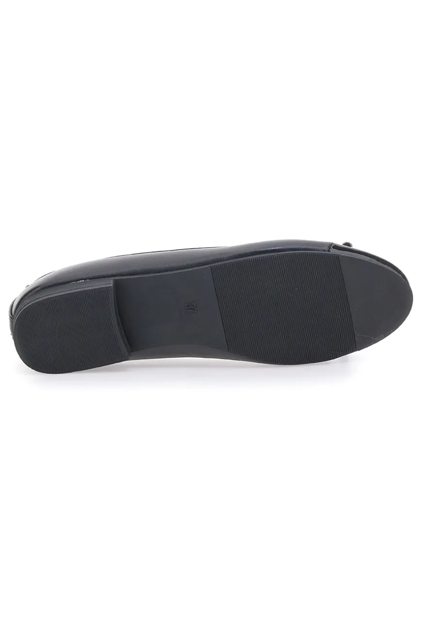 Ballerine nere con punta lucida e fiocco The First IDE1070