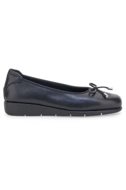 Ballerine nere in vera pelle con fiocco Prima riga 15856APRIL