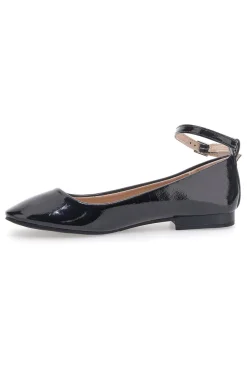 Ballerine nere vernice con cinturino alla caviglia The First IDE1075 da Donna