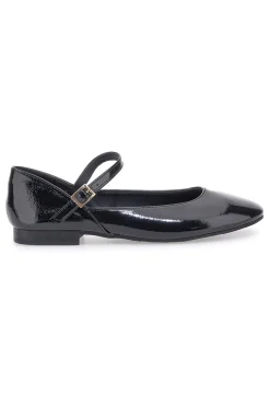 Ballerine nere verniciate con cinturino The First IDEA01