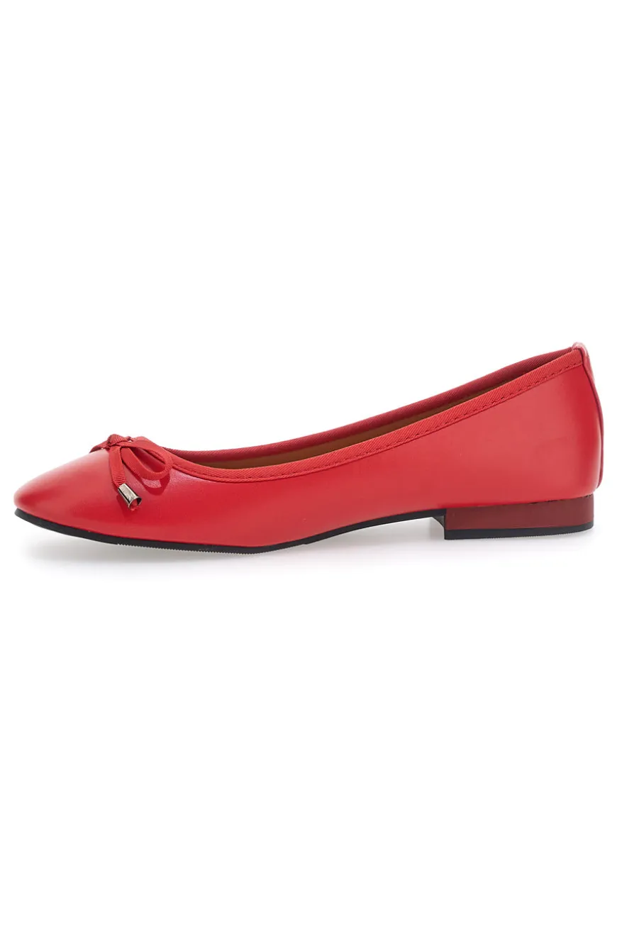 Ballerine rosse con fiocco decorativo The First IDE173