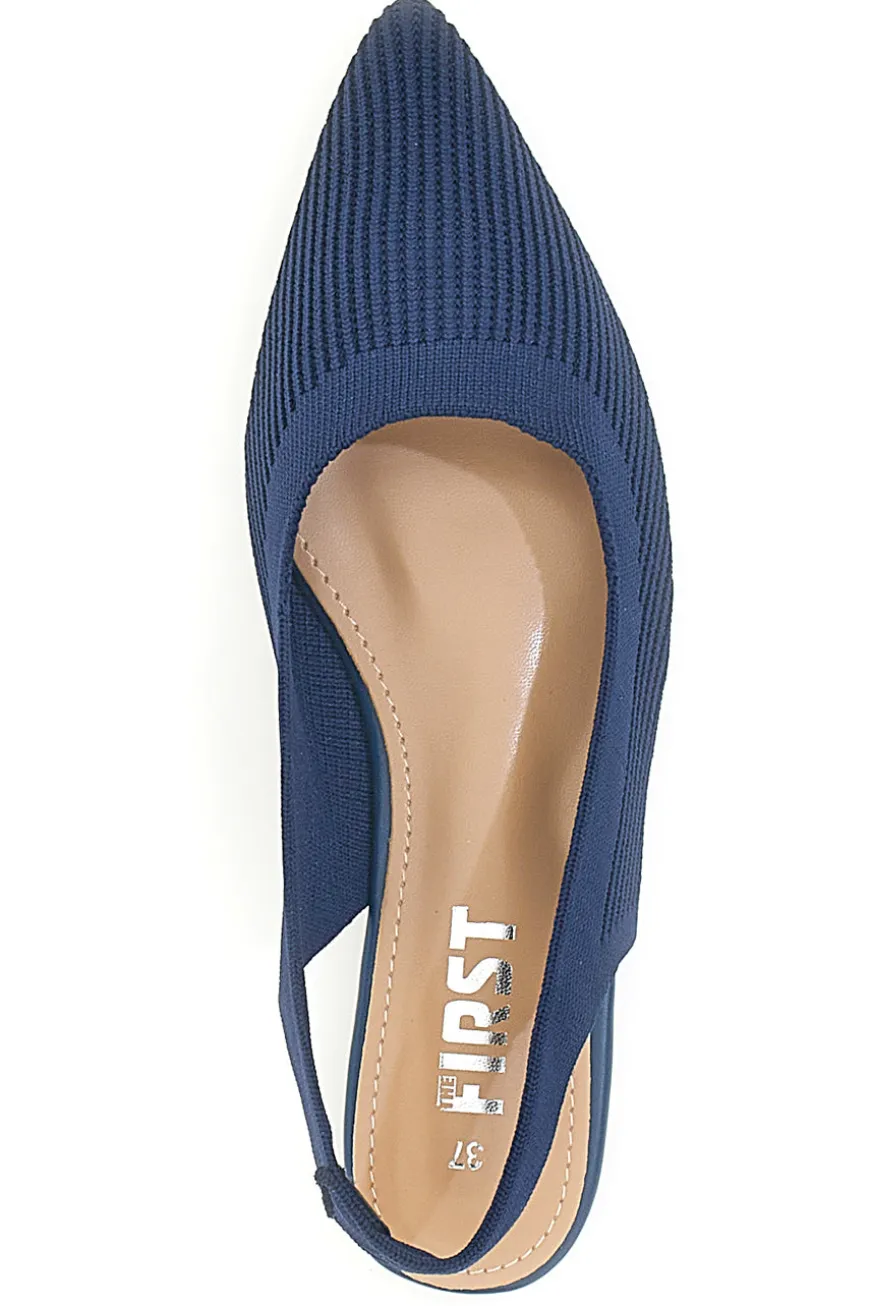 Ballerine slingback blu in tessuto The First PREA617