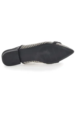 Ballerine slingback nere con fiocco e punta a contrasto Me & Me D729H1