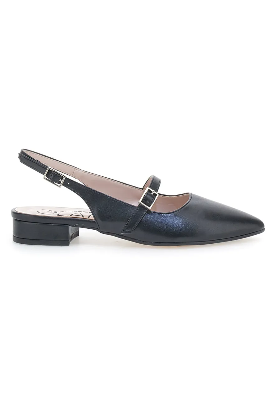 Ballerine Slingback Nero Con Cinturino Frontale PITTARELLO GLAM 2888