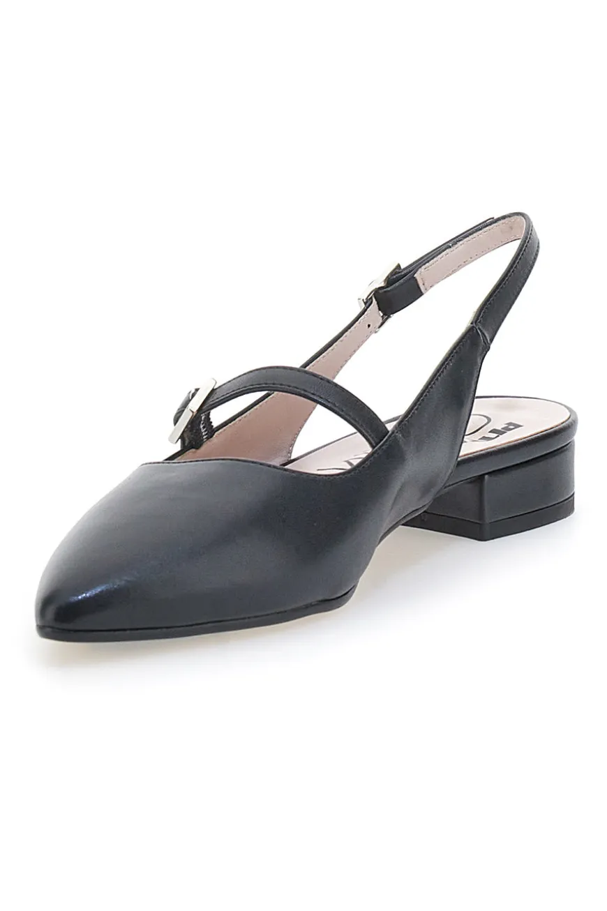 Ballerine Slingback Nero Con Cinturino Frontale PITTARELLO GLAM 2888