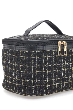 Beauty case nero con tessuto intrecciato JUICE ATENE 099