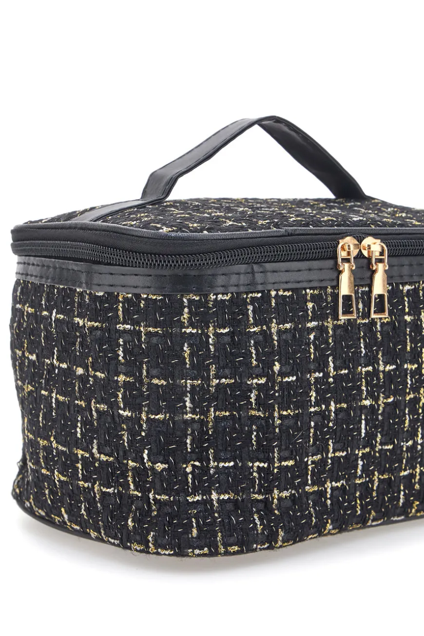 Beauty case nero con tessuto intrecciato JUICE ATENE 099