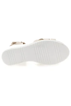 Beige Keilsandalen mit Riemen und glänzenden Details Energy E483