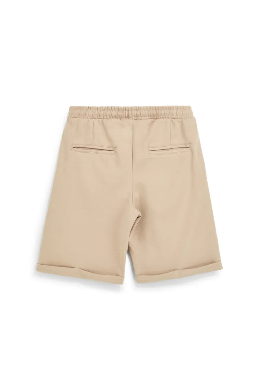 Bermuda in morbida maglia piqué beige con coulisse Pittarello Tierra pt-m-t-9075