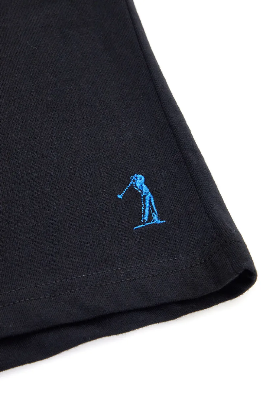 Bermuda neri in cotone con logo ricamato Us golf BE001