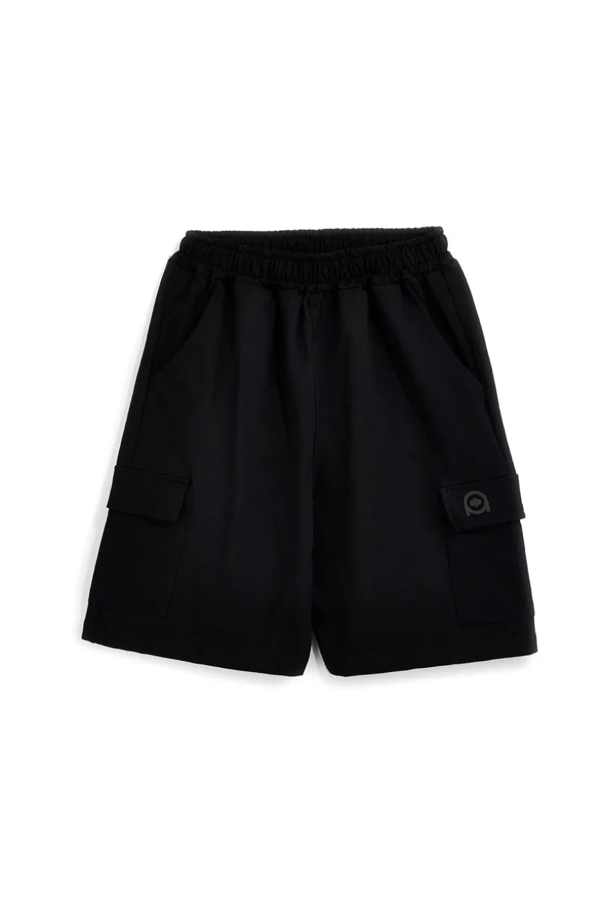 Bermuda nero in cotone con tasche laterali Boardman Alpha8