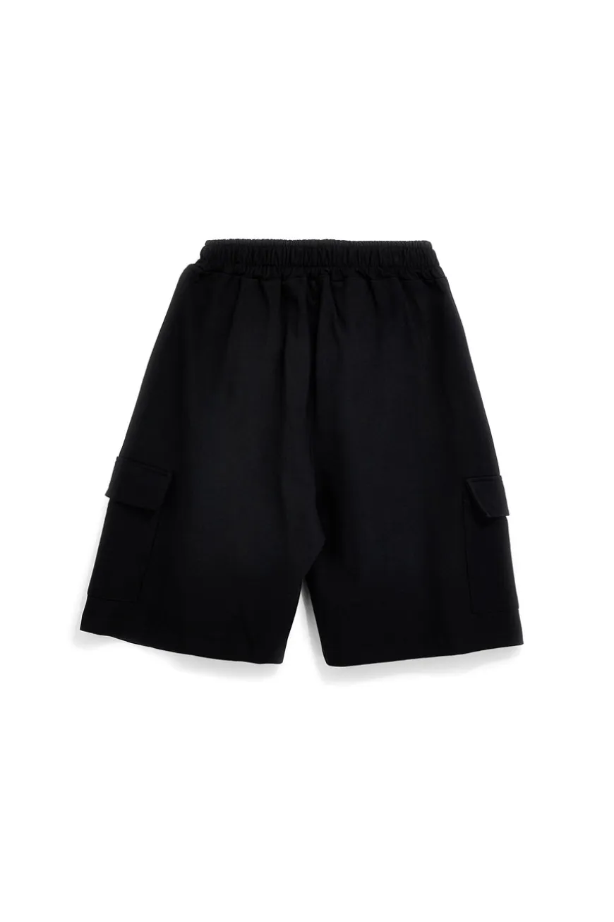 Bermuda nero in cotone con tasche laterali Boardman Alpha8