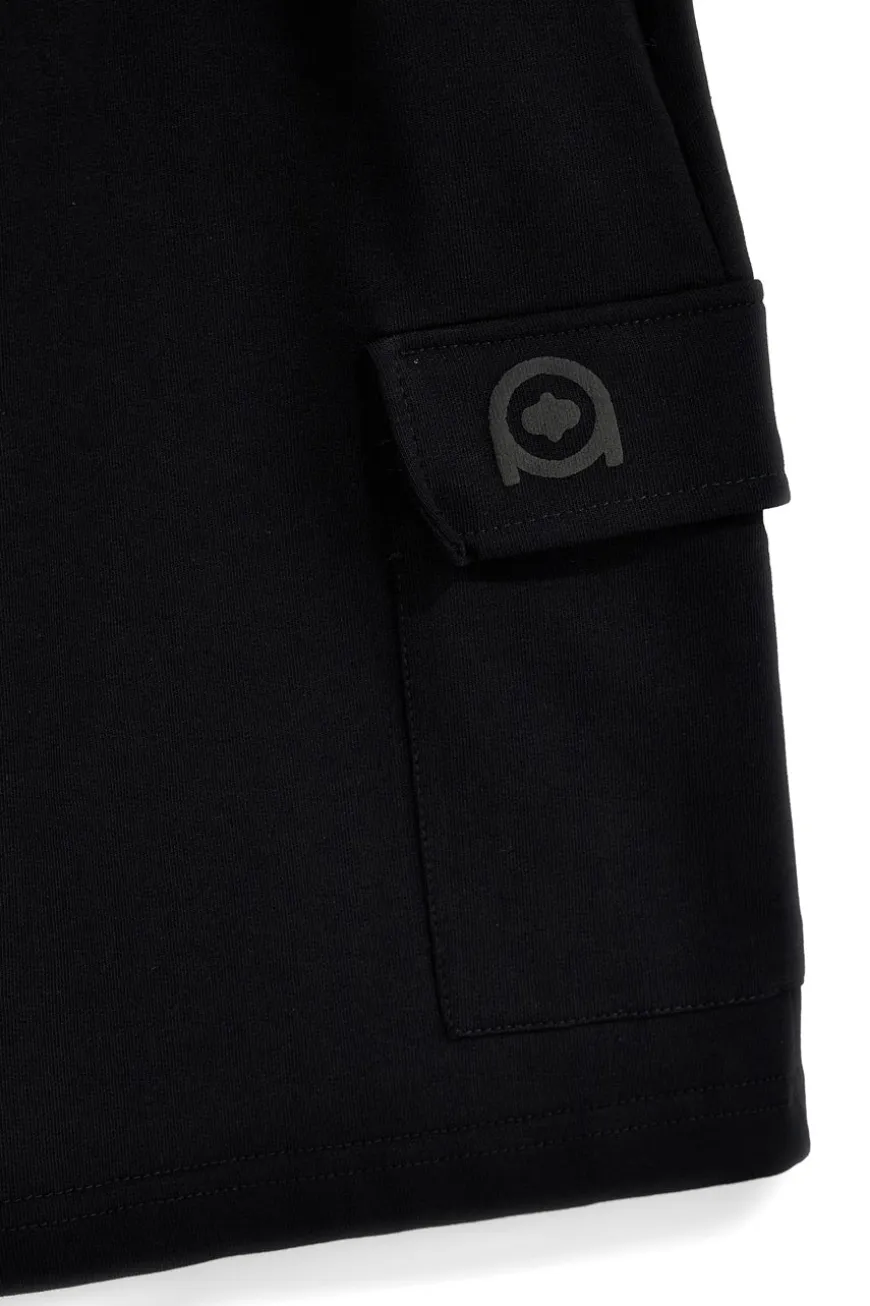 Bermuda nero in cotone con tasche laterali Boardman Alpha8