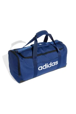Blaue Tasche mit verstärkten Griffen und weißem Adidas-Logo IN6116