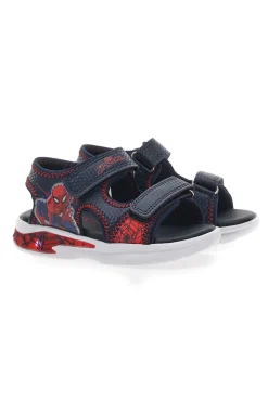 Blaue und rote Sandalen mit Lichtern und verstellbaren Riemen Spiderman M11953M