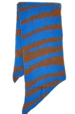 Blau und braun gestreifter Damen-Maxischal Pittarello 1198/D