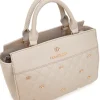 Borsa a Mano Effetto Matelassé Beige LAURA BIAGIOTTI RATCHET